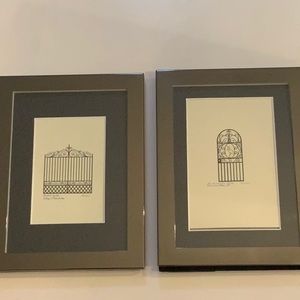 Two reproduction prints of Charleston South Carolina ironwork